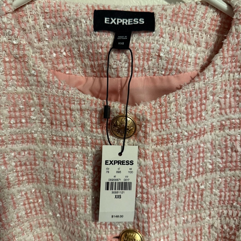 Express Plaid Boucle Tweed Jacket - Picture 5 of 5